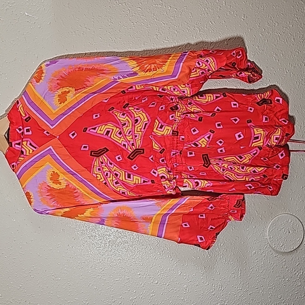 Farm Rio Red Button Down Rumper - image 6